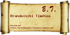 Brandeiszki Timótea névjegykártya